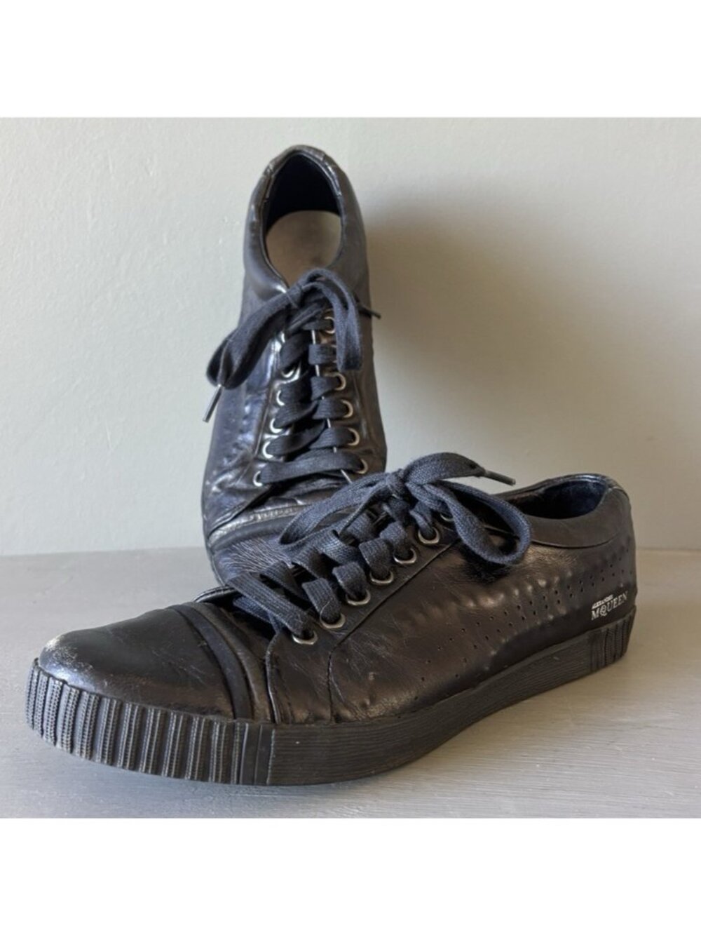 Alexander McQueen x Puma Scarred ST Suede Black Designer Shoes Mens Size 7.5